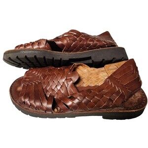 BrandX Mexico Huarache Leather Brown Tire Sole Tread Size 8